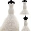 Popular Sweetheart Strapless Lace Up Mermaid White Lace Chiffon Bubble Skirt Wedding Dresses, WD0178