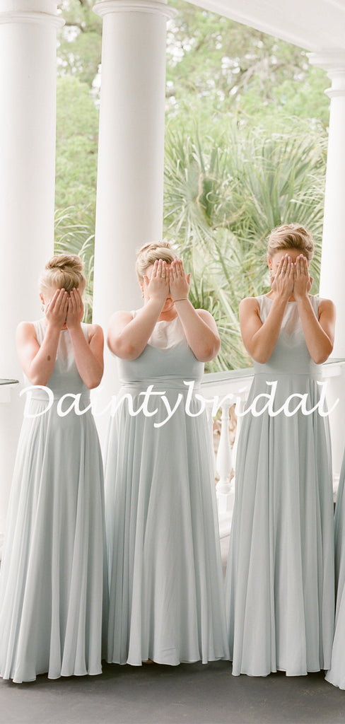 Simple Sweetheart A-line Chiffon Floor-length Long Bridesmaid Dresses.DB10775