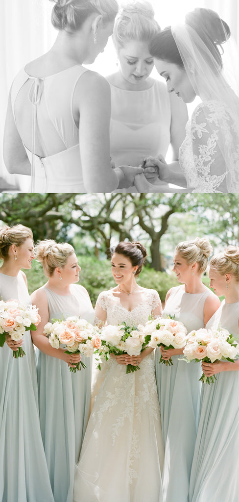 Simple Sweetheart A-line Chiffon Floor-length Long Bridesmaid Dresses.DB10775