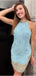 Halter Lace Sleeveless Open Back Homecoming Dresses.BD10227