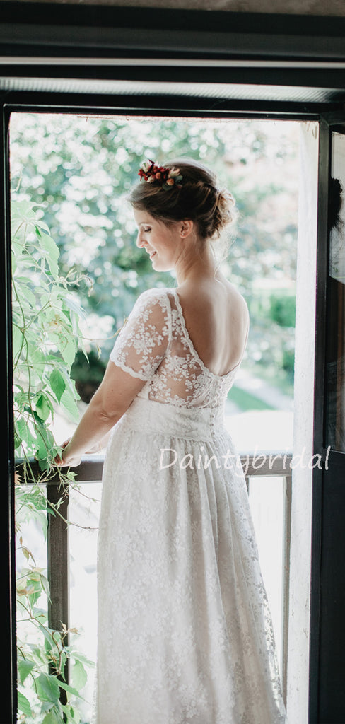 Gogerous V-neck Lace Tulle Wonderful Wedding Dresses Evening Dresses.DB10618