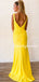 Charming V-neck Floor-length Slit Long Prom Dresses Evening Dresses.DB10598