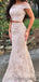 Mermaid  Lace Two Piece Long Prom Dresses. DB10274