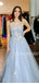 Charming Spaghetti Strap A-line Tulle Long Prom Dresses Evening Dresses.DB10533