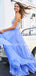 Charming V-neck Tulle  A-line Long Prom Dresses Evening Dresses.DB10613