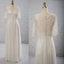 Vintage Column V-neck Half Sleeve Spaghetti Strap Clairvoyant Outfit Lace Top Wedding Party Dresses, WD0037