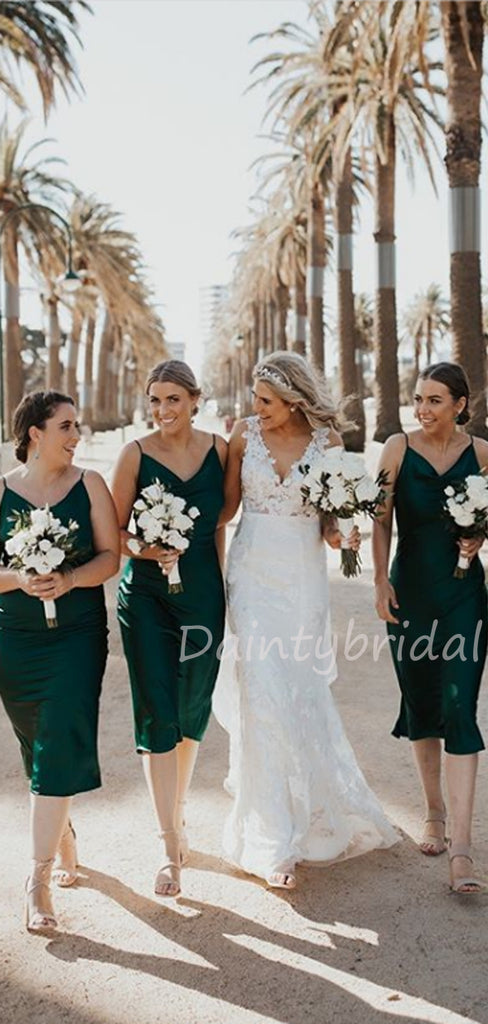 Sexy V-neck Knee Length Bridesmaid Dresses.DB10464
