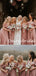 Spaghetti Strap V-neck Side Slit Simple Long Bridesmaid Dresses.DB10829