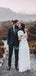Vintage Chiffon Lace Up Back Long Wedding Dresses.DB10639