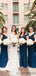 Off-shoulder Satin Slit Floor Length Bridesmaid Dresses.DB10184