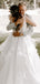 Sexy V-neck Tulle Lace A-line Open Back Wedding Dresses.DB10404