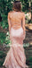 Simple Spaghetti Strap V-neck Mermaid Prom Dresses Evening Dresses.DB10803