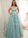 Sexy Straight Tulle With Appliques A-line Long Prom Dresses Evening Dresses.DB10454