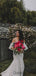Gogerous Off-shoulder Lace Sweep Train Long Wedding Dresses.DB10143