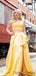 Spaghetti Strap Two Piece Slit A-line Long Prom Dresses. DB10276