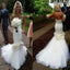 Sexy Sweetheart Strapless Mermaid Tulle Sweep Trailing Unique Handmade  Appliques Wedding Party Dresses ,WD0054