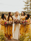 Simple V-neck High-low Charming Sleeveless Evening Dresses Bridesmaid Dresses.DB10720