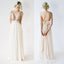 Sexy Backless V-Neck Top Sequin Cute Bow Sash Floor Length Column Chiffon Bridesmaid Dresses , WG05
