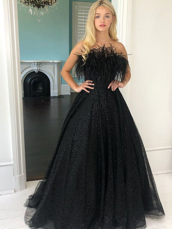 Simple Straight A-line Tulle Prom Dresses Evening Dresses.DB10804 DaintyBridal Simple Straight A-line Tulle Prom Dresses Evening Dresses.DB10804 DaintyBridal