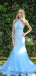 Halter Mermaid Lace Long Prom Dresses Evening Dresses.DB10314