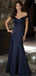 Mermaid Off-shoulder Satin Long Prom Dresses,Evening Party Dresses.DB10217