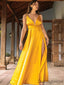 Sexy V-neck Side Slit Floor Length Long Prom Dresses Evening Dresses.DB10290