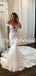 Simple Off-shoulder Mermaid Lace Long Wedding Dresses.DB10783