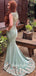 Mermaid V-neck Satin Long Prom Dresses Evening Dresses.DB10358