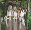 Hot Sale Long Country Mismatched Sequined Spaghetti Straps Simple White Top  Bridesmaid Dress. DB055