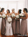 Elegant Spaghetti Straps V-neck Sleeveless A-line Long Bridesmaid Dress, BG240