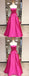 Cerise Pink Satin Beaded Pockets Strapless Ball Gown Sweet-16 Prom Dresses, DB1126