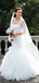 Charming Lace Ruffles Organza Sheath Mermaid Wedding Dresses,DB0176