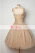 Elegant Gold Sequin Appliques Keyhole Back See Through Homecoming Dresses,BD0149