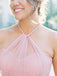 Elegant Pink Tulle Mismatched Long A-line Bridesmaid Dresses, WG64