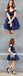 Fashion Off Shoulder Royal Blue Satin Simple Cheap Homecoming Dresses,BD0158