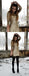 Gold Sequin Half Sleeve Tight Sheath Homecoming Dresses,BD0211