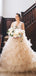 Gorgeous Lace V-neck Ruffles Tulle Ball Gown Wedding Dresses,DB0163