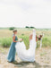 Jade Tulle V-neck Sleeveless Open Back Mismatched Long Bridesmaid Dresses, WG19