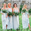 Light Pale Blue Mismatched Chiffon Simple A-line Bridesmaid Dresses,DB110
