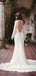 Long Sleeve See Through Lace Open Back Mermaid With Train Wedding Dresses,DB0162