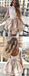 Nude Satin Lace Long Sleeve High Neck Tiered Petal Homecoming Dresses ,BD0179