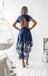 Royal Blue Lace Popular High Low Short Sleeve Homecoming Dresses,BD0168