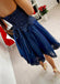 Royal Blue Lace Tulle Sweetheart Strapless Homecoming Dresses,BD0167