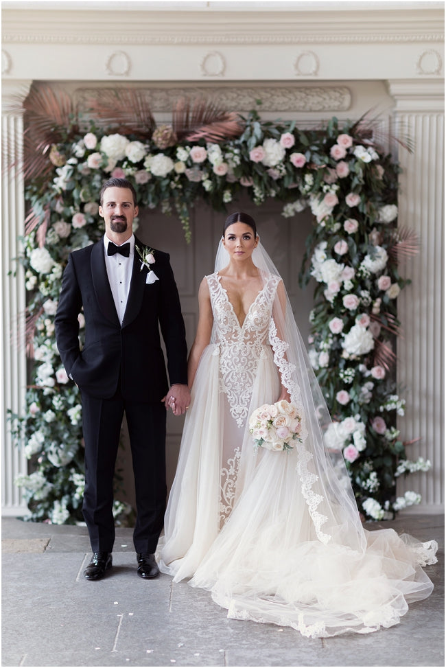 Sleeveless Sheer Lace Detachable Over-skirt Ball Gown Wedding Dresses , WD0161