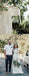 Two Piece See Through Lace Top Long Sleeve Ivory Chiffon Wedding Dresses ,DB0177