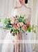 Unique Design Strapless A-line Blush Pink Chiffon Beach Wedding Dresses,DB0144