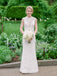 Vintage Lace Cap Sleeve See Through Neckline Sheath Wedding Dresses,DB0167