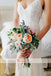 Vintage Lace Tulle Spaghetti Straps Mermaid V-neck Wedding Dresses,DB0148