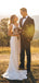 White Satin V-neck Sleeveless Mermaid With Train Wedding Dresses,DB0165