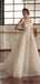 Charming Off-shoulder Tulle With Appliques A-line Wedding Dresses With Sweep Train. DB10115